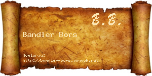 Bandler Bors névjegykártya